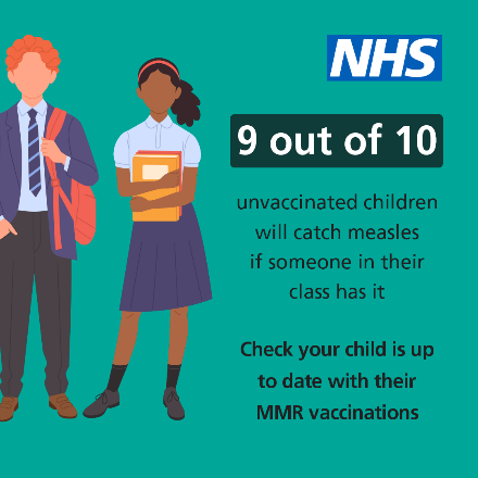 MMR social graphic_9 out of 10 unvaccinated children will catch measles if someone in their class has it.png